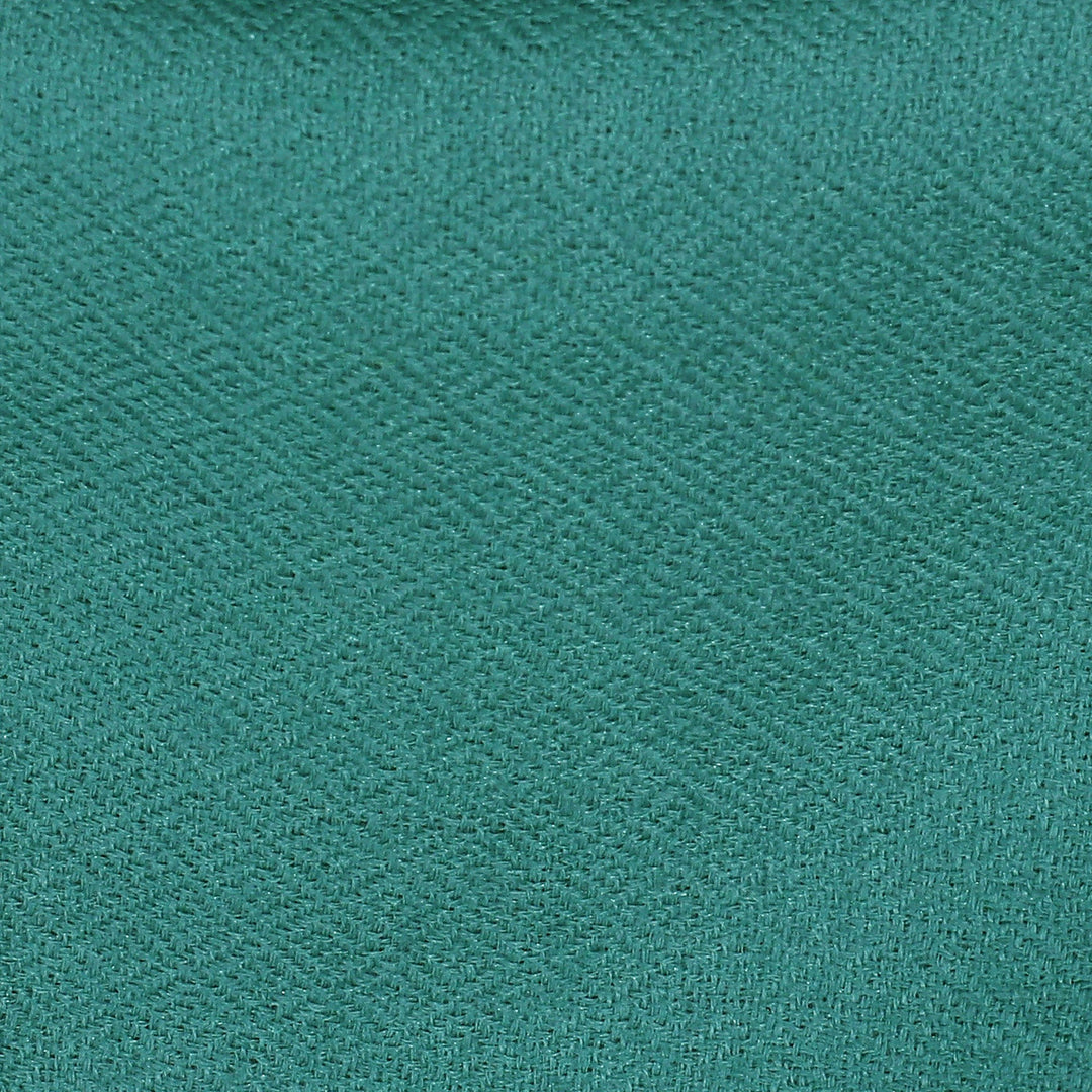 Fringed Green Wool Shawl with Hand-Woven Geometric Motifs - Winter Warmth in Jade