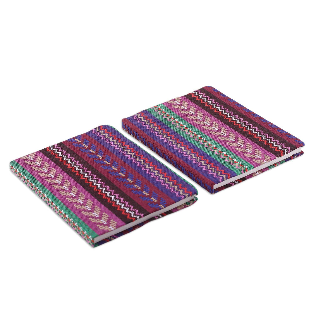 Pair of Cotton Jacquard Journals Made with Recycled Paper - Love of Writing