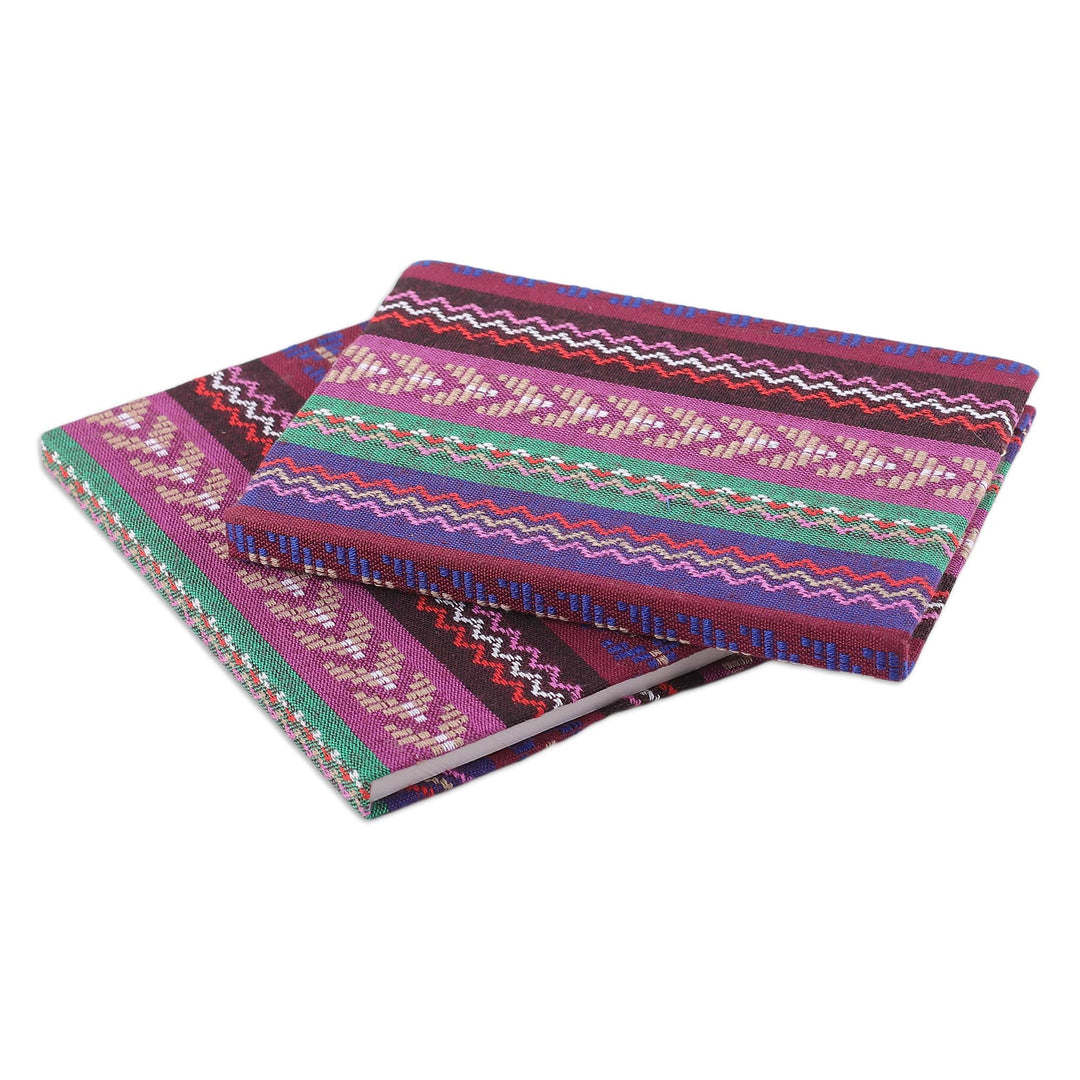 Pair of Cotton Jacquard Journals Made with Recycled Paper - Love of Writing