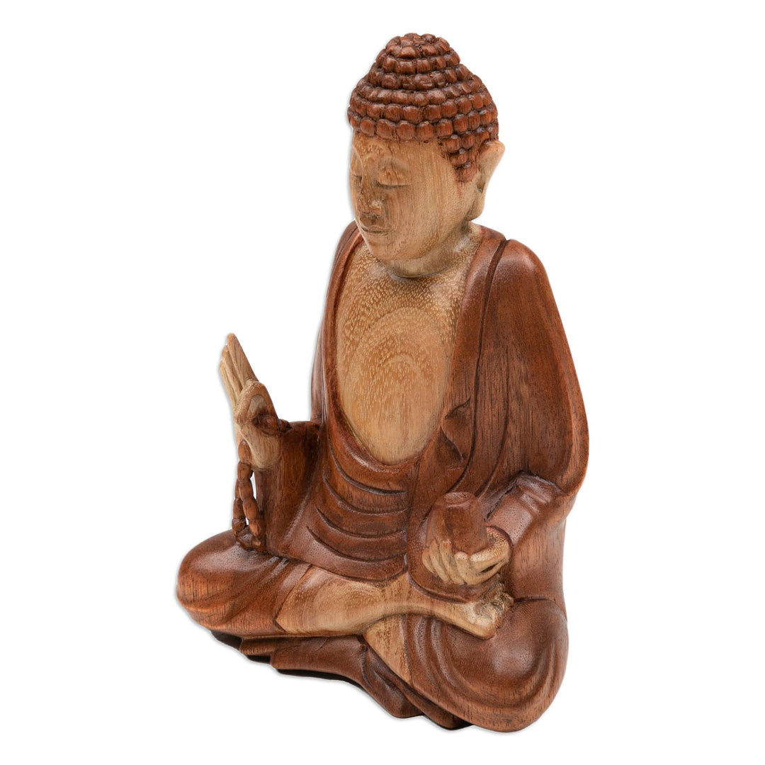 Balinese Hand-Carved Suar Wood Sculpture of Master Buddha - Peace of Buddha