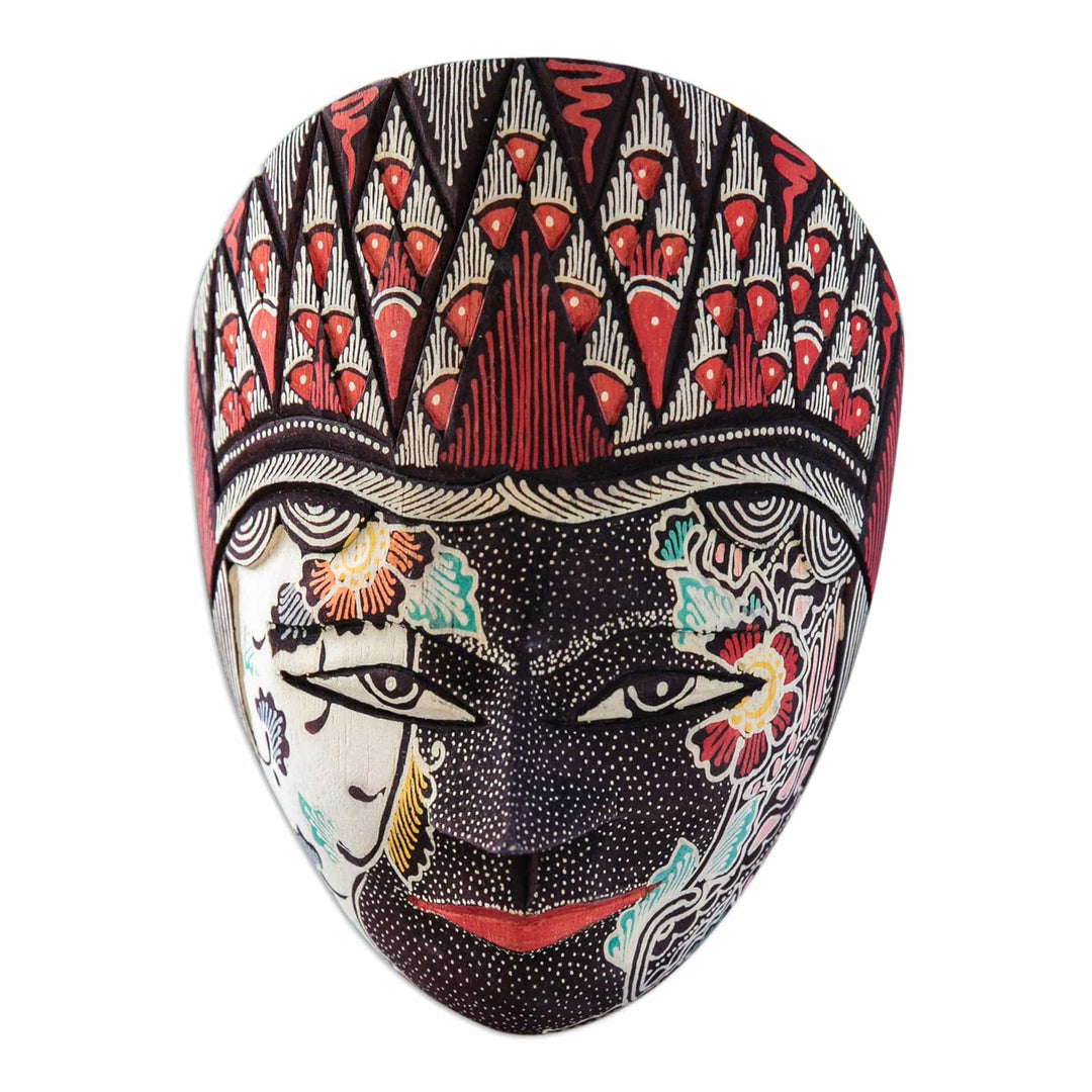 Batik Wood Mask of Hindu Goddess Sita Handcrafted in Java - Purity Sita