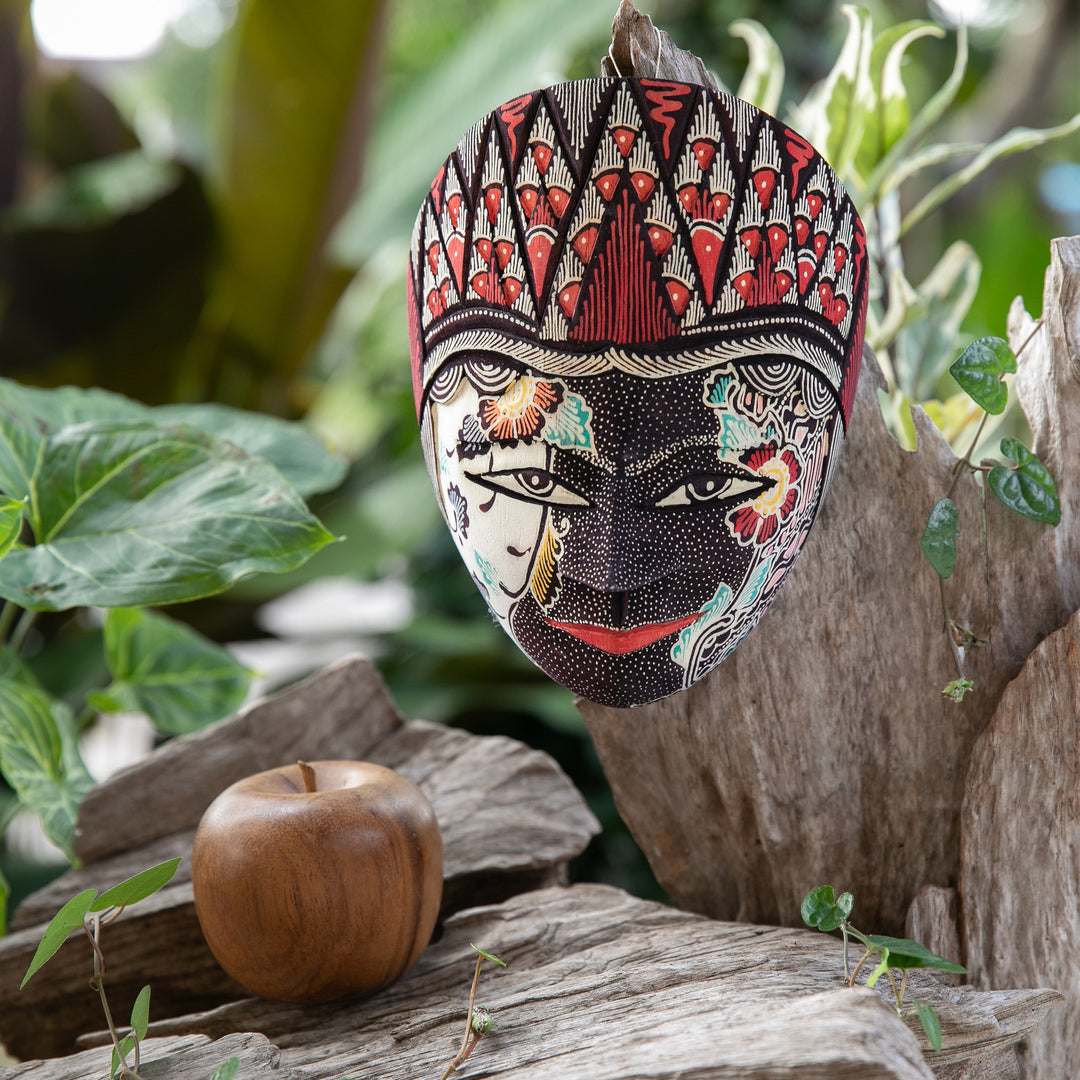 Batik Wood Mask of Hindu Goddess Sita Handcrafted in Java - Purity Sita