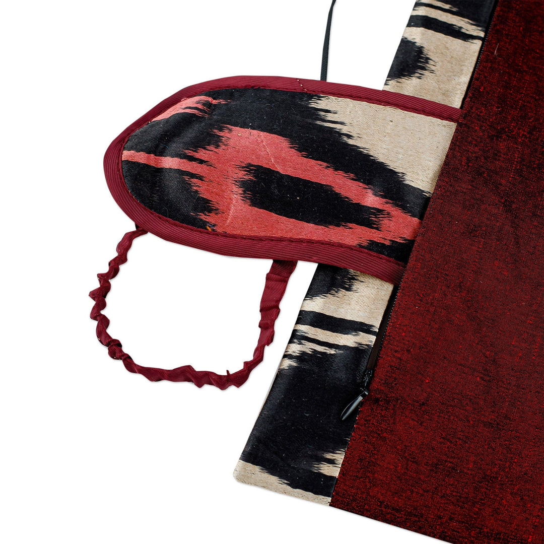 Handcrafted Ikat Silk Blend Bag and Sleep Mask Travel Set - Relaxing Trips