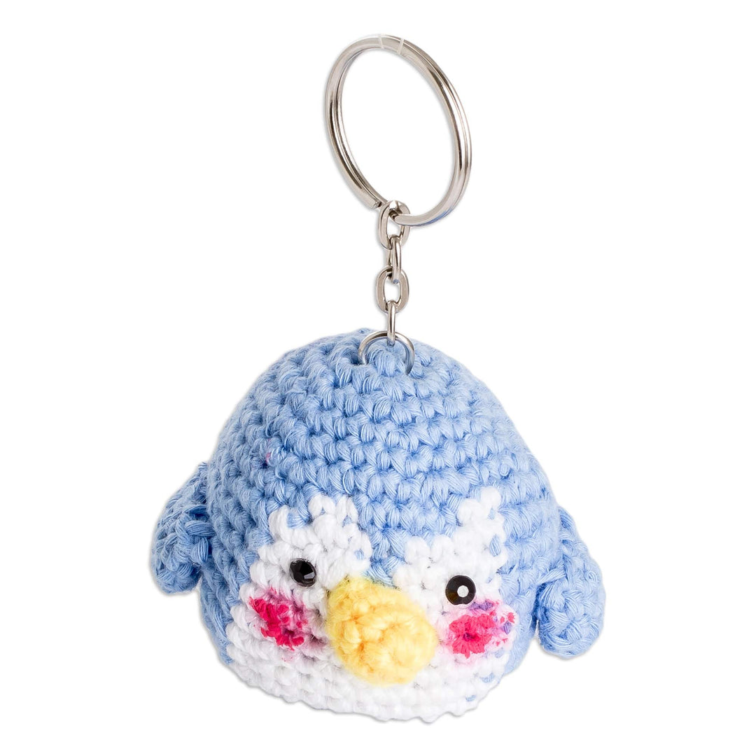 Handmade Penguin-Themed Crocheted Key Chain from El Salvador - Chilly Love