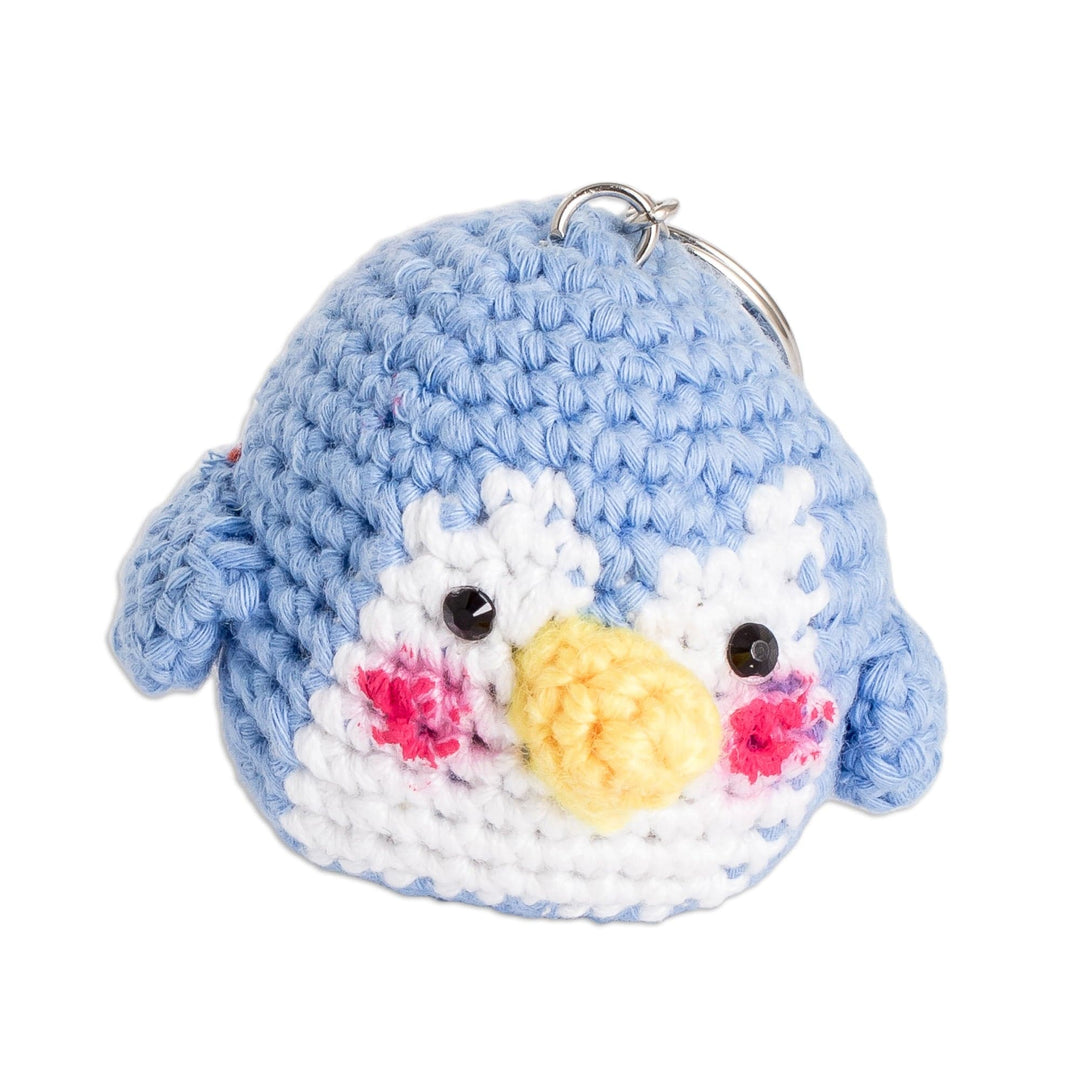 Handmade Penguin-Themed Crocheted Key Chain from El Salvador - Chilly Love