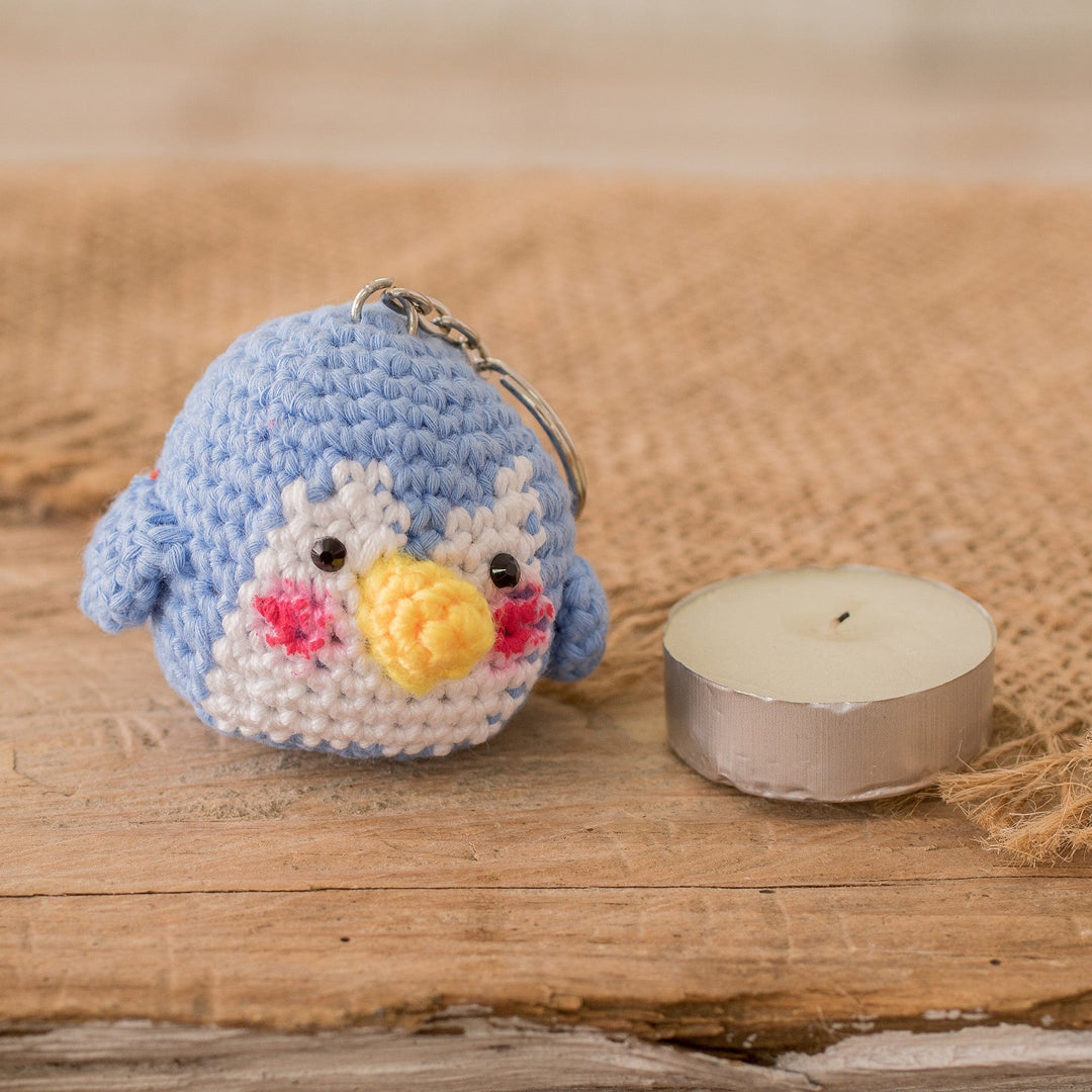 Handmade Penguin-Themed Crocheted Key Chain from El Salvador - Chilly Love