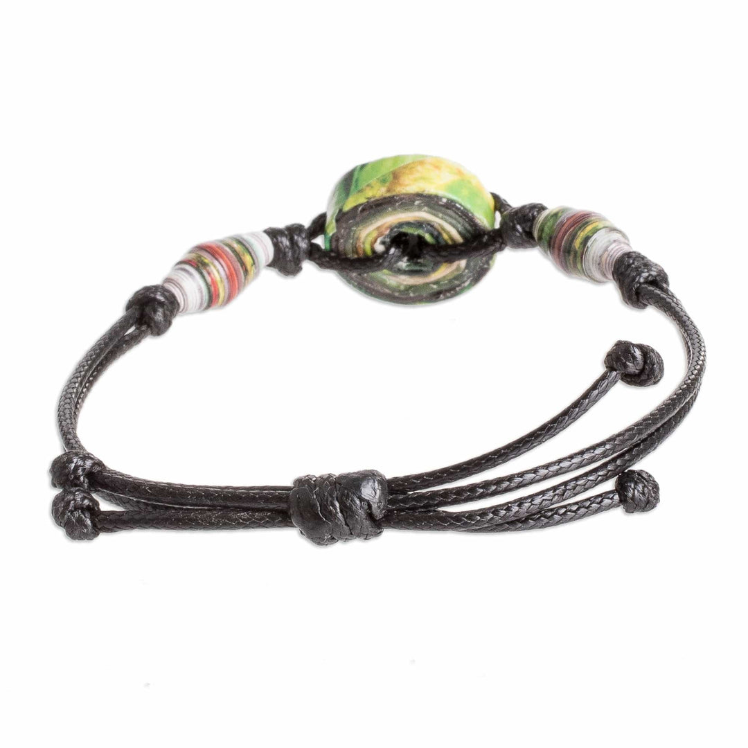 Eco-Friendly Black Recycled Paper Pendant Bracelet - The Night Alliance