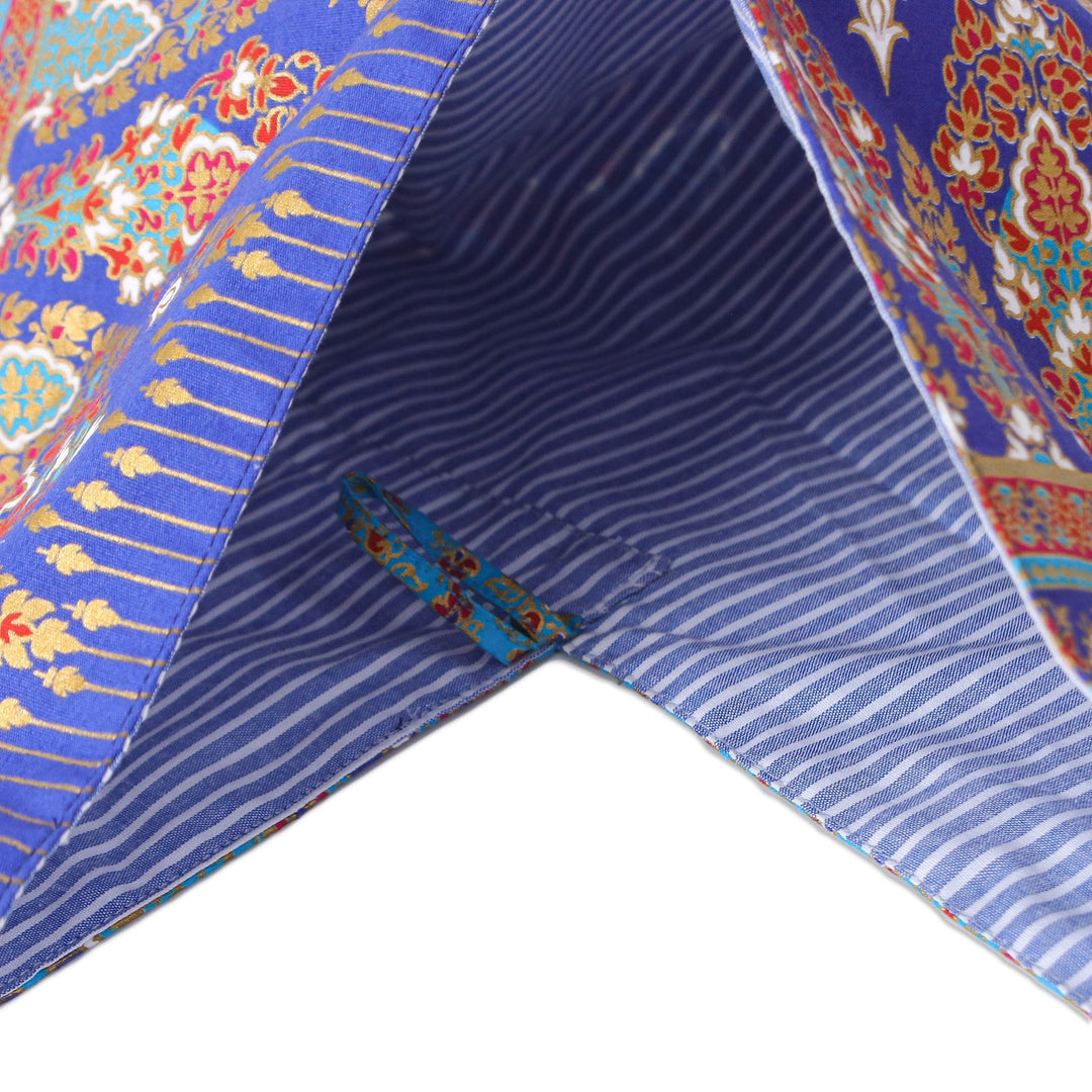 Handmade Patterned Blue and Turquoise Cotton Shoulder Bag - Magical Days