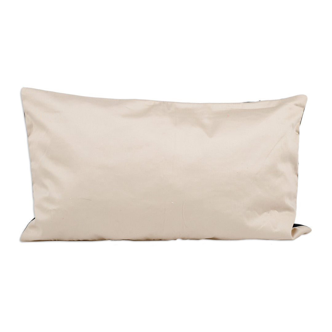 Classic Embroidered Silk and Cotton Blend Cushion Cover - Glimpses of Nobility