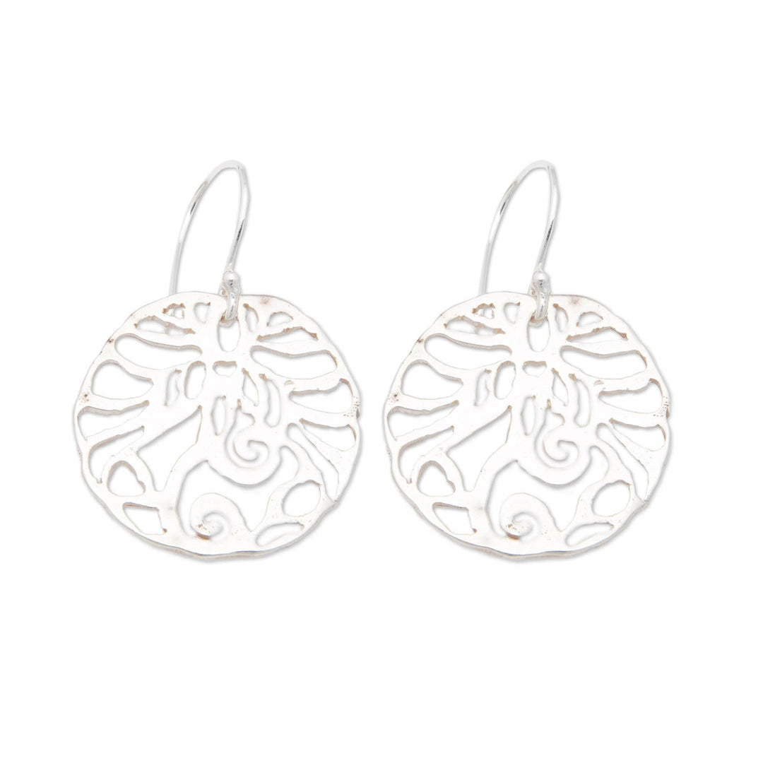 925 Silver Dangle Earrings with Abstract Butterfly Motif - Night of the Butterfly