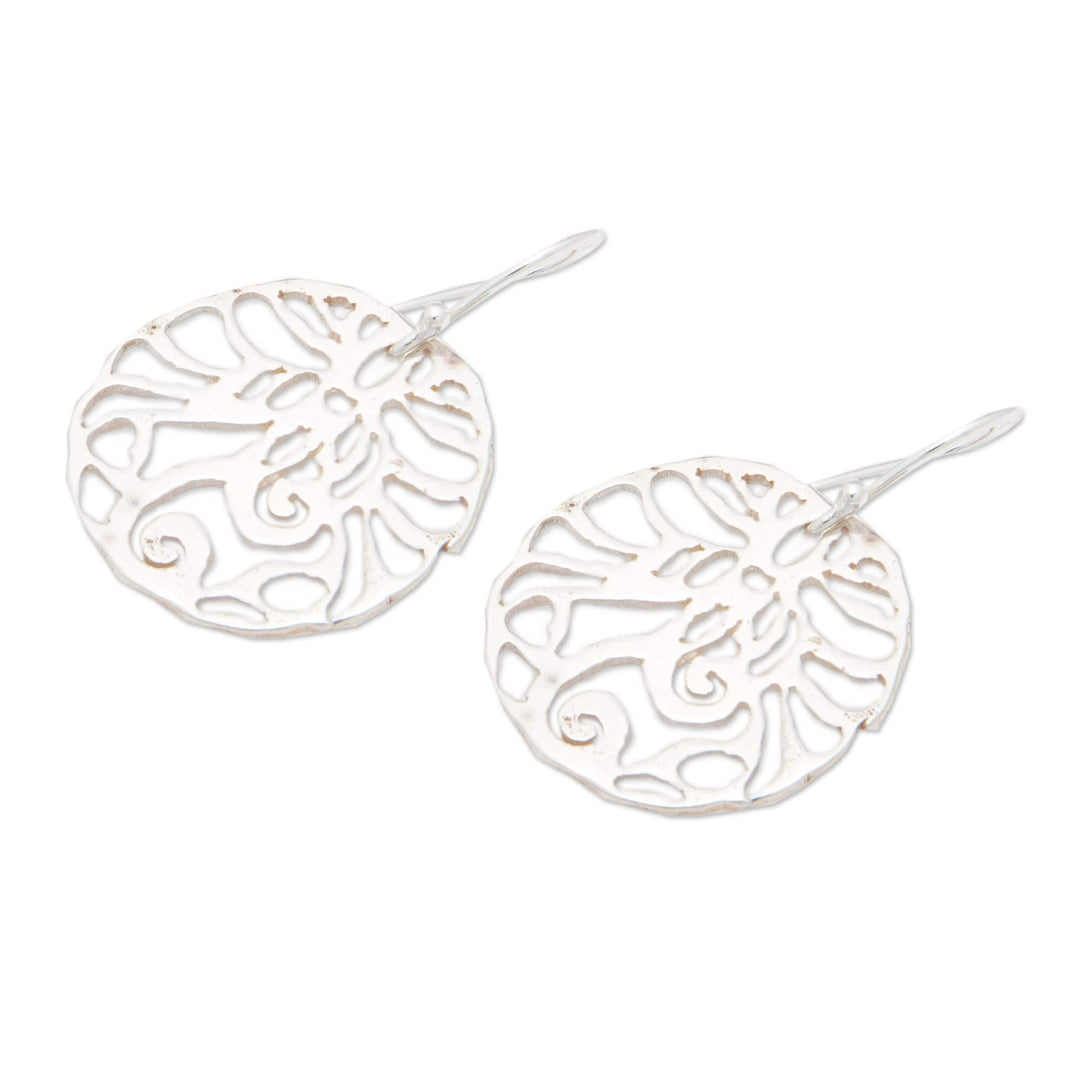 925 Silver Dangle Earrings with Abstract Butterfly Motif - Night of the Butterfly