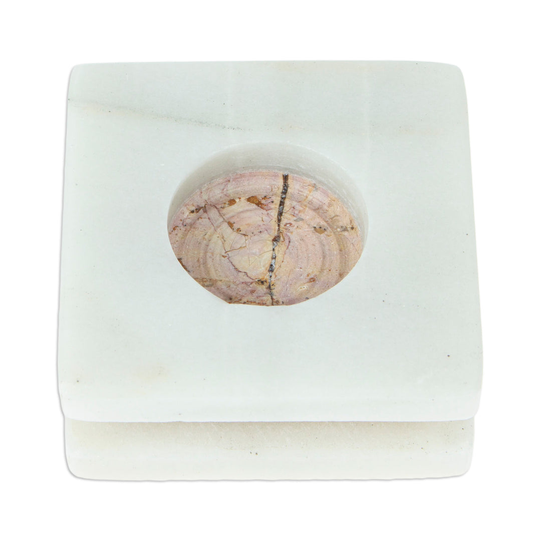 Modern Natural Onyx Tealight Candleholder from Mexico - Minimalist Lights