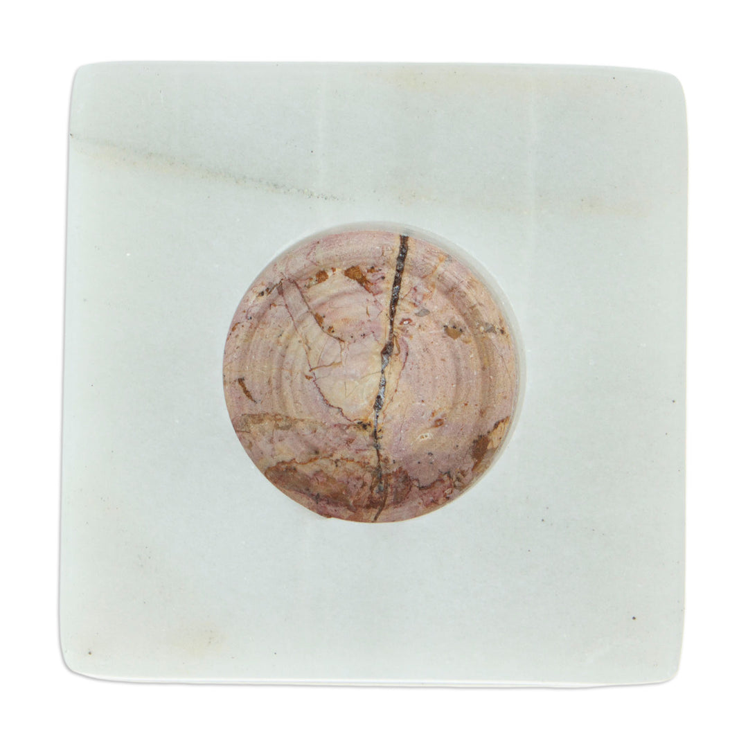 Modern Natural Onyx Tealight Candleholder from Mexico - Minimalist Lights