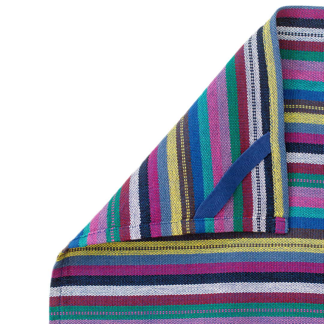 Handloomed Cotton Striped Napkin in Blue and Purple Hues - Delicious Waters