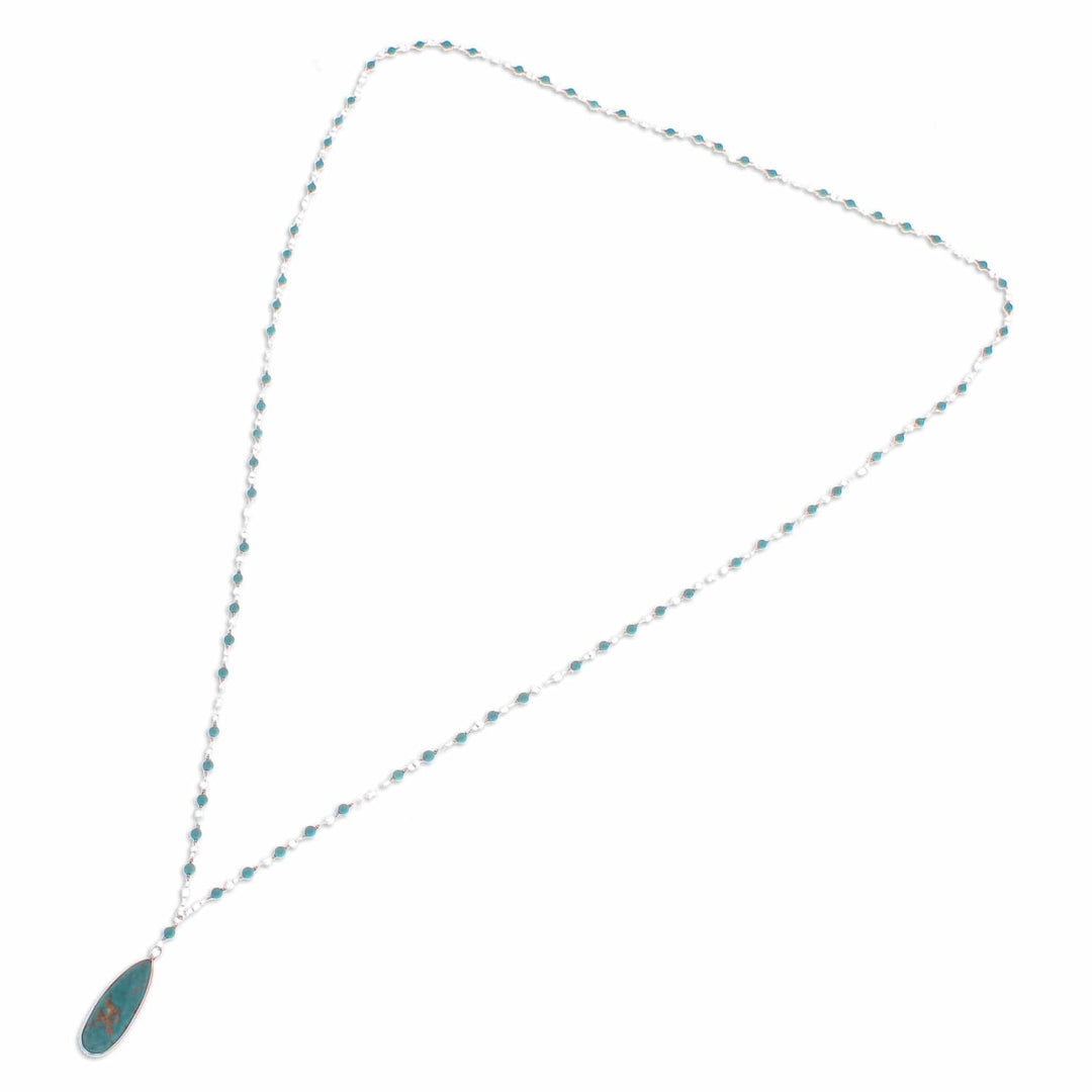 Sterling Silver Plated Reconstituted Turquoise Necklace - Arcadia Essence