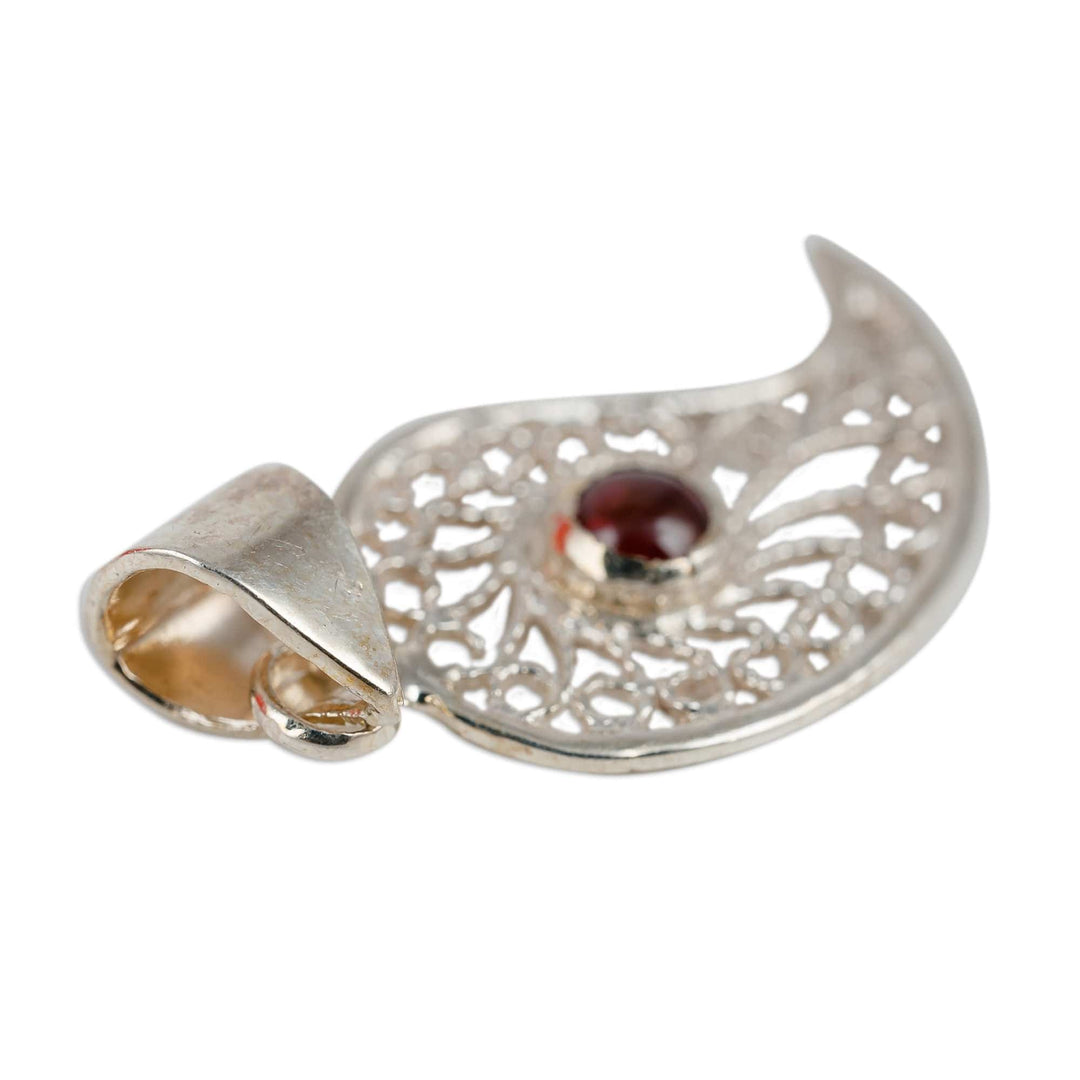Garnet 925 Silver Filigree Chili Pepper Pendant Necklace - Passion at the Palace