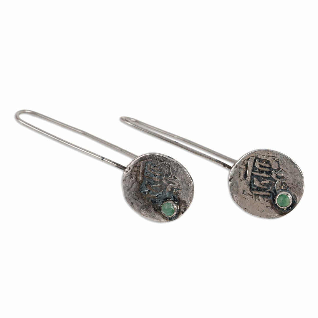 Classic Bukhara Emirate Coin and Jade Drop Earrings - Memoirs from the Spirits
