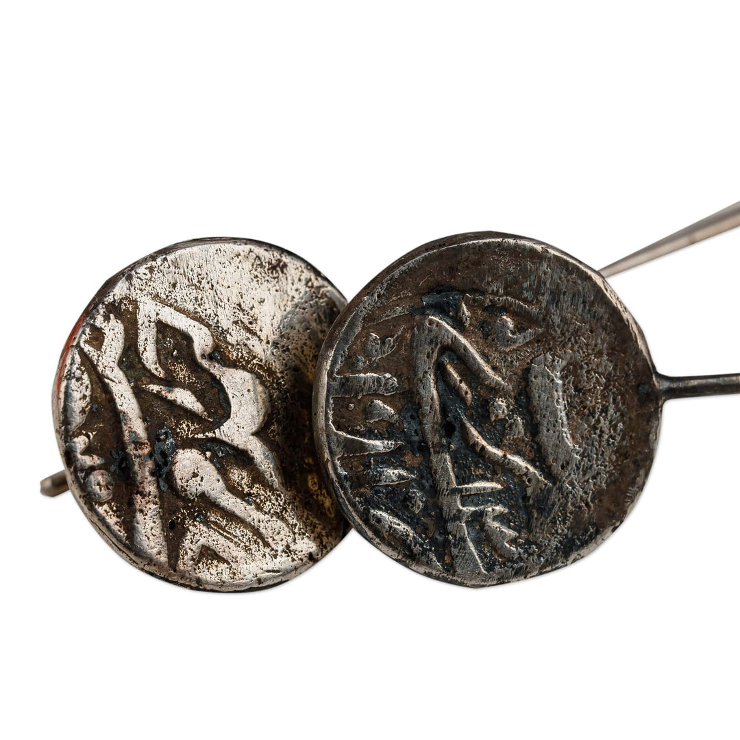 Classic Bukhara Emirate Coin Sterling Silver Drop Earrings - Memoirs from the Road