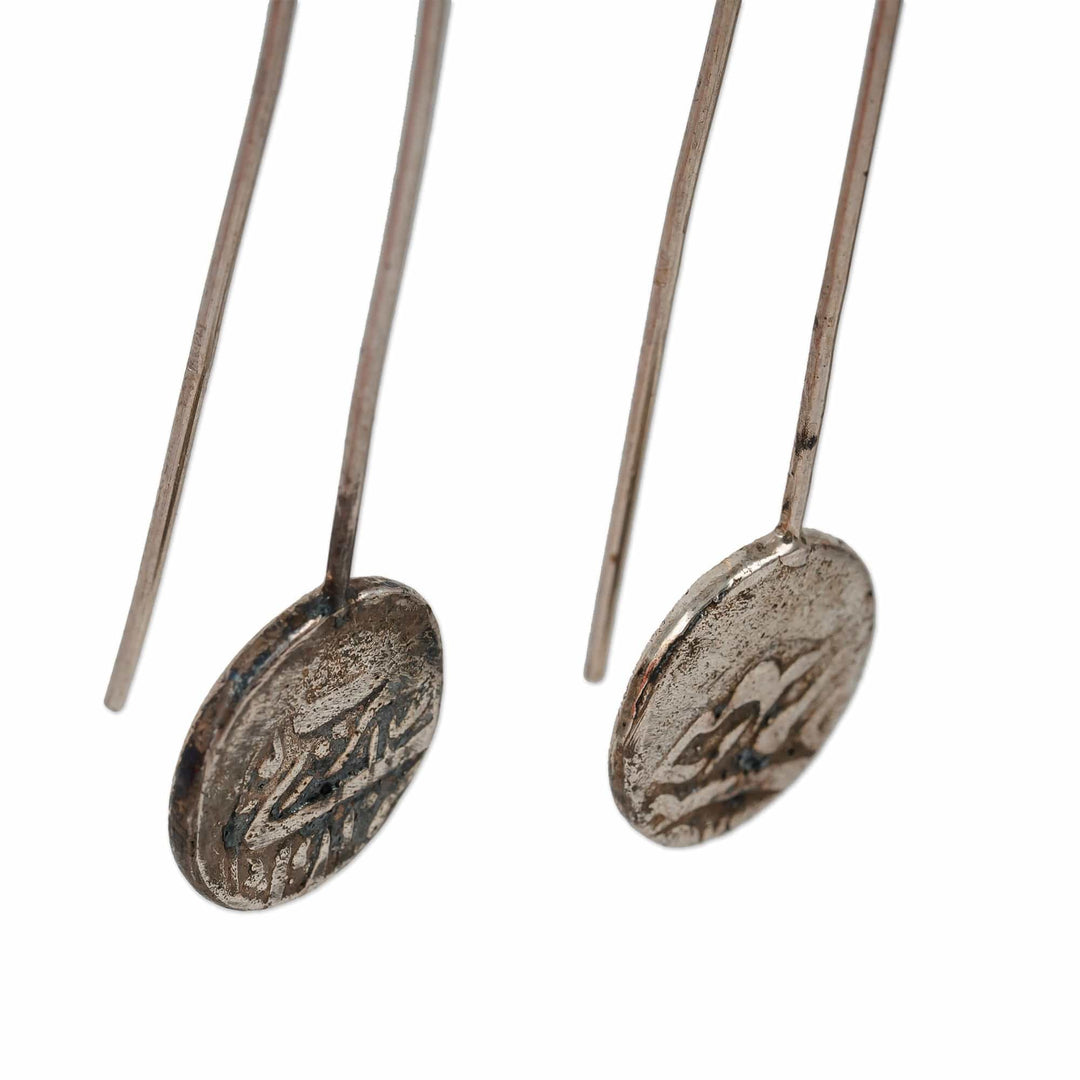Classic Bukhara Emirate Coin Sterling Silver Drop Earrings - Memoirs from the Road