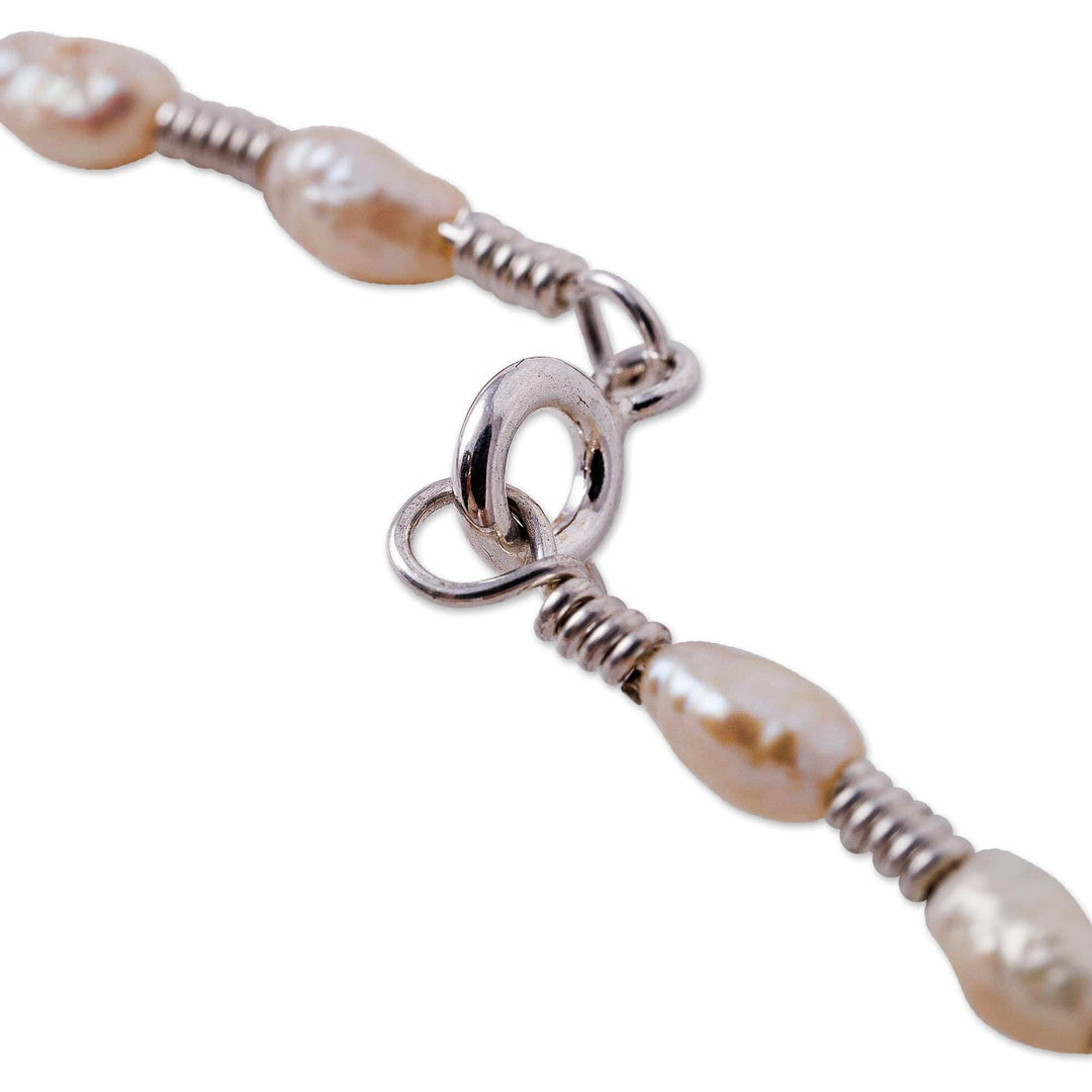Bukhara Emirate Coin and Biwa Pearl Choker Pendant Necklace - Loyalty from the Road