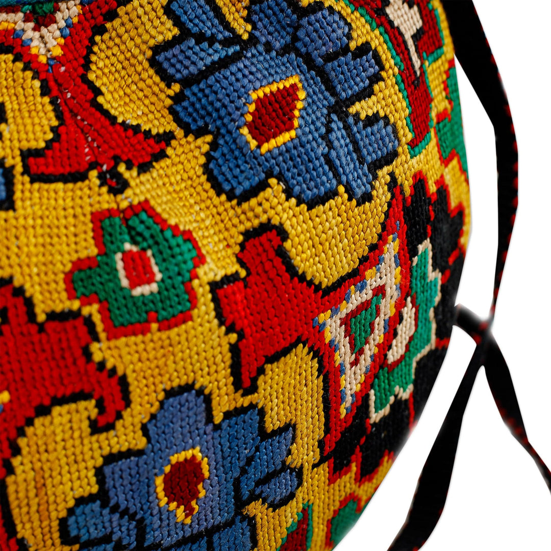 Iroqi Embroidered Floral Silk Sling in Yellow and Blue - Iroqi Arcadia in Yellow