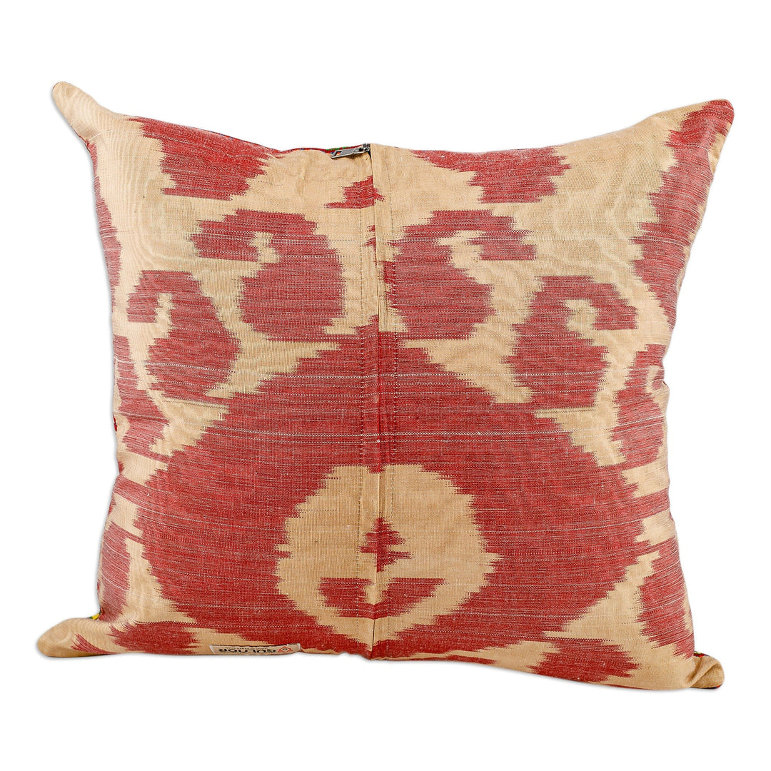 Iroqi Embroidered Floral Silk Cushion Cover in Yellow - Yellow Palace