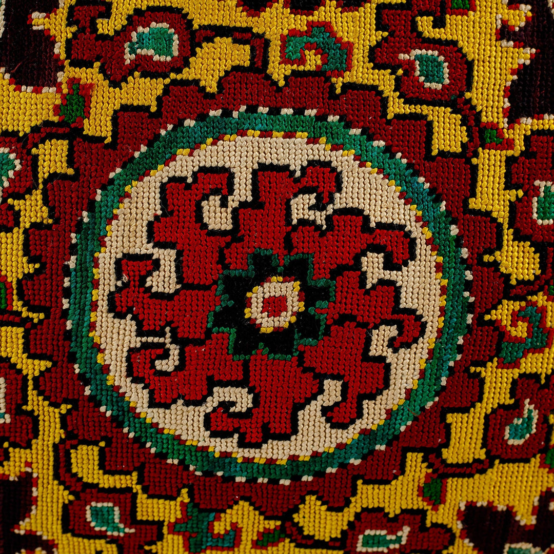 Iroqi Embroidered Floral Silk Cushion Cover in Yellow - Yellow Palace