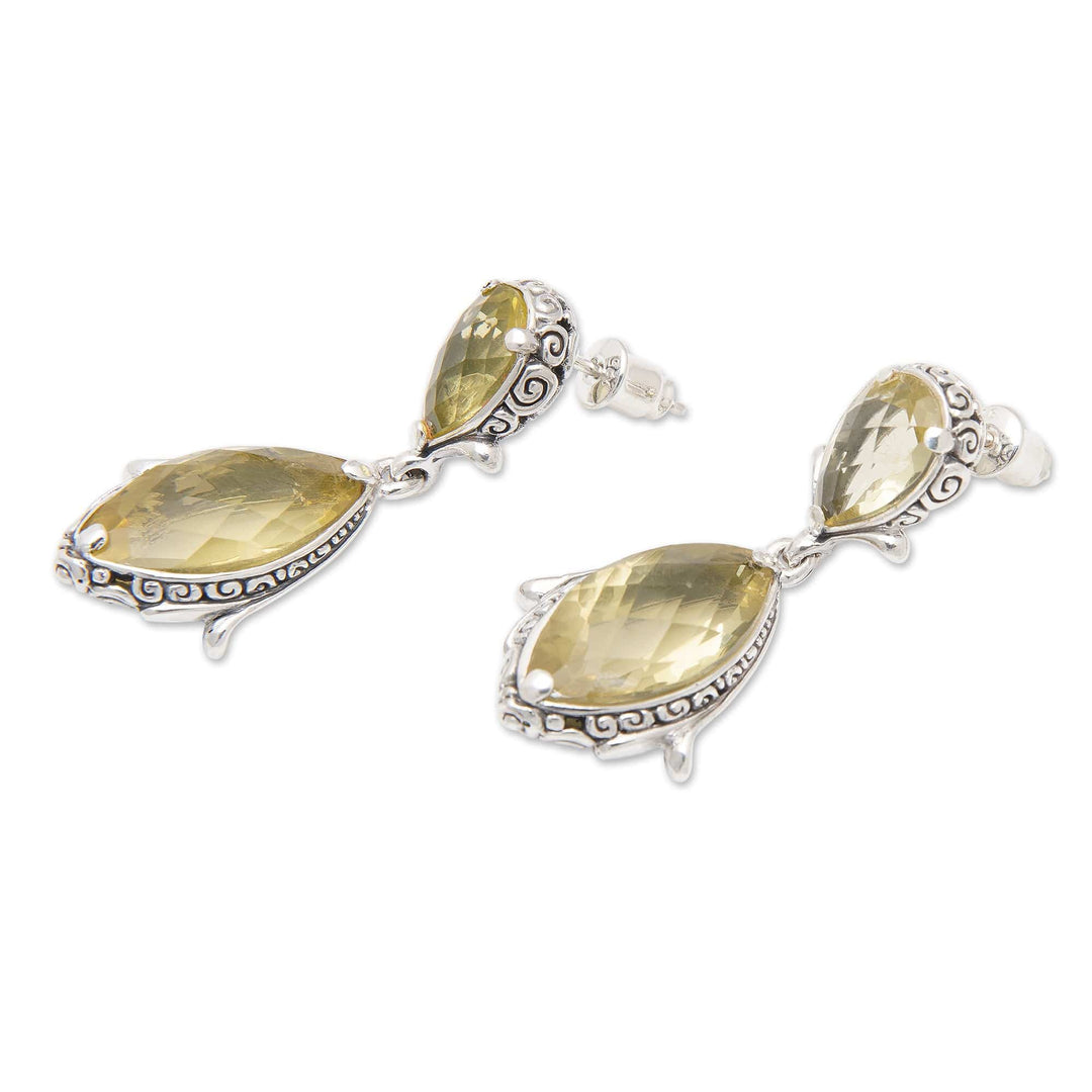 17-Carat Pear and Marquise Lemon Quartz Dangle Earrings - Imperial Bliss
