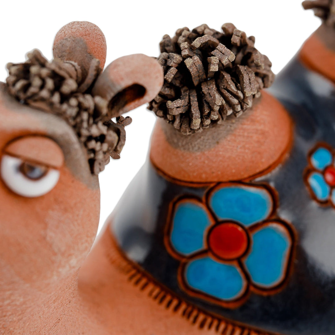 Handcrafted Floral Ceramic Camel Figurine from Uzbekistan - Serene Camel