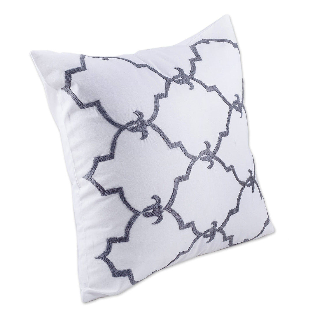 Beehive-Themed Hand-Embroidered Suzani Cotton Cushion Cover - Beehive Beauty