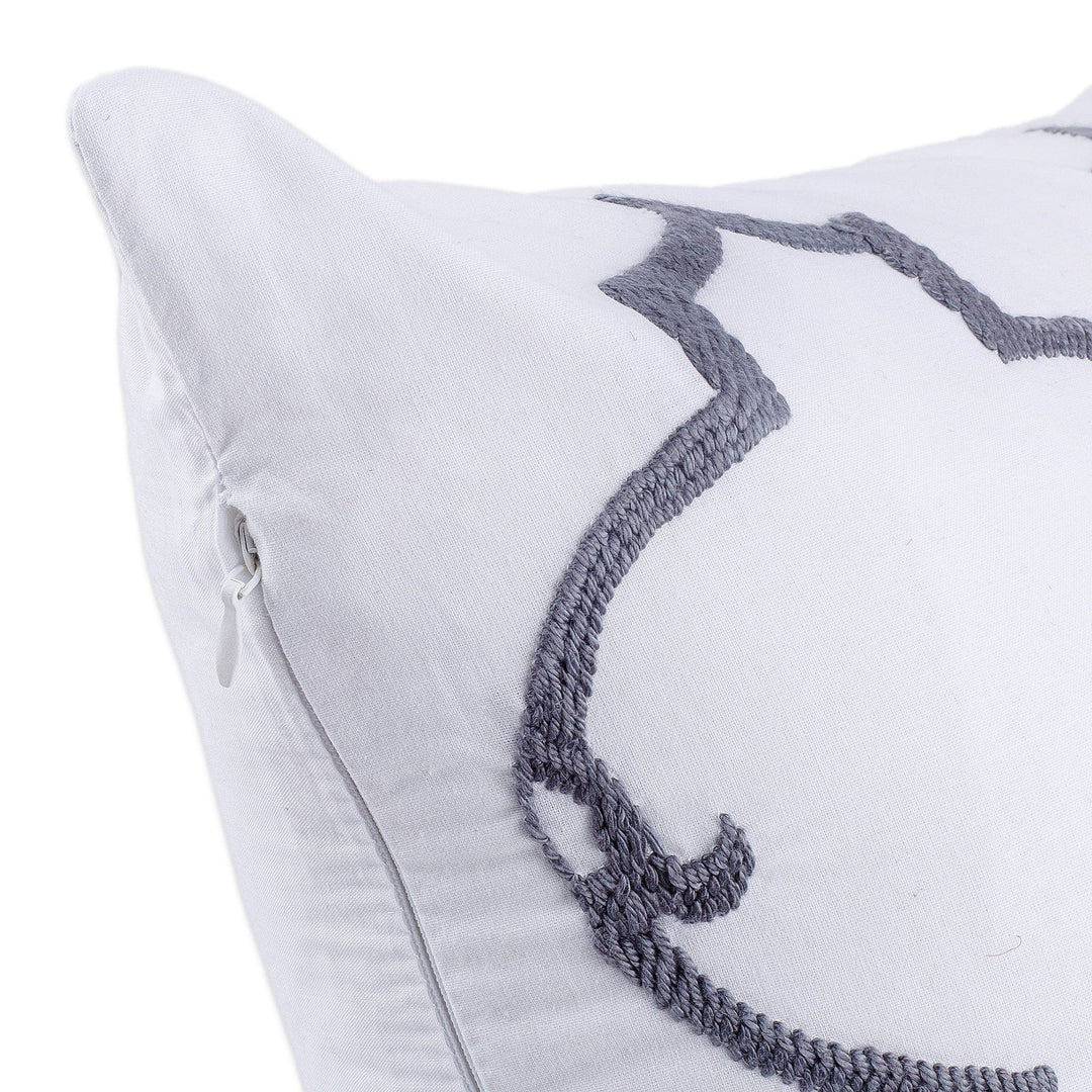 Beehive-Themed Hand-Embroidered Suzani Cotton Cushion Cover - Beehive Beauty