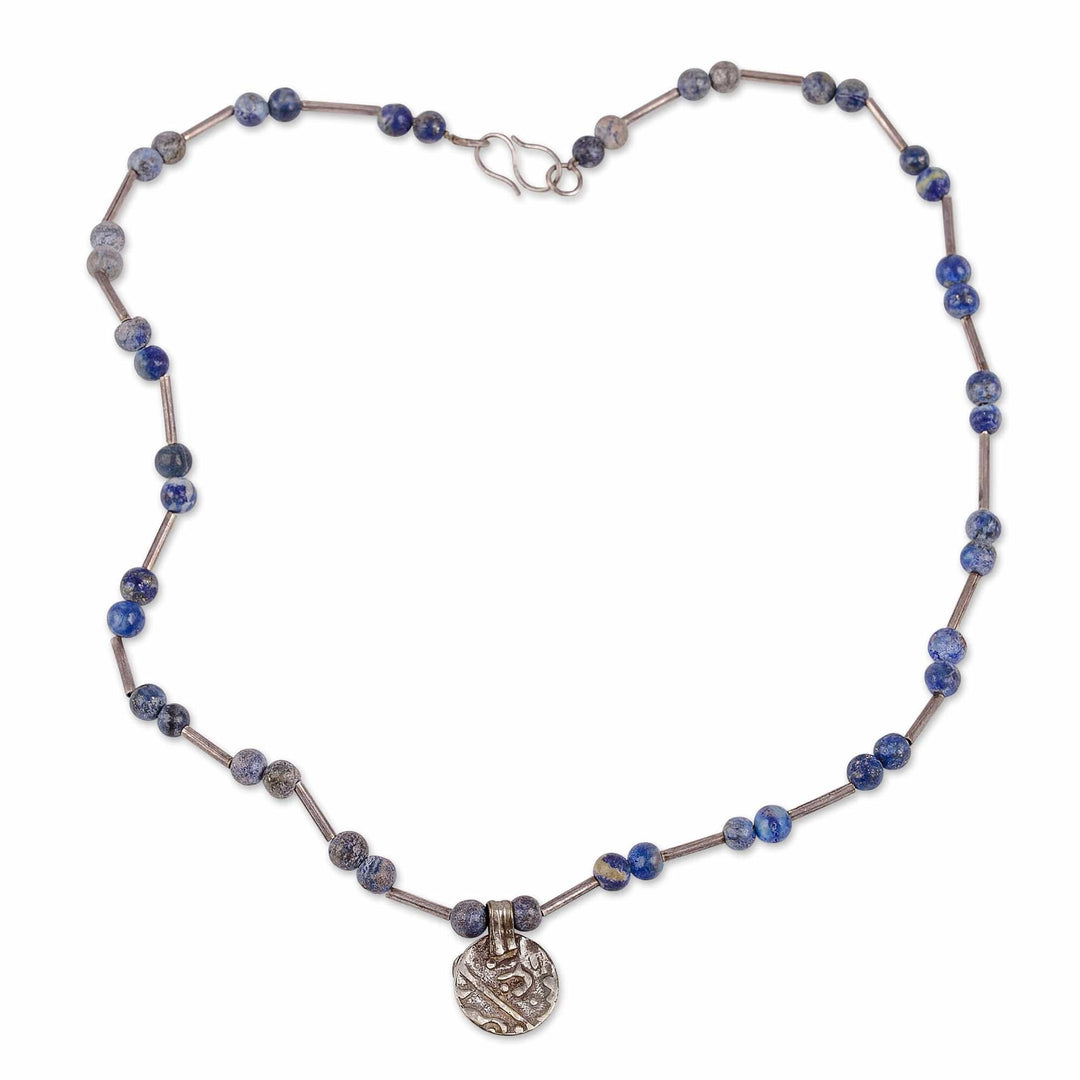 Lapis Lazuli and Recon Turquoise Station Pendant Necklace - Royal Ancestry