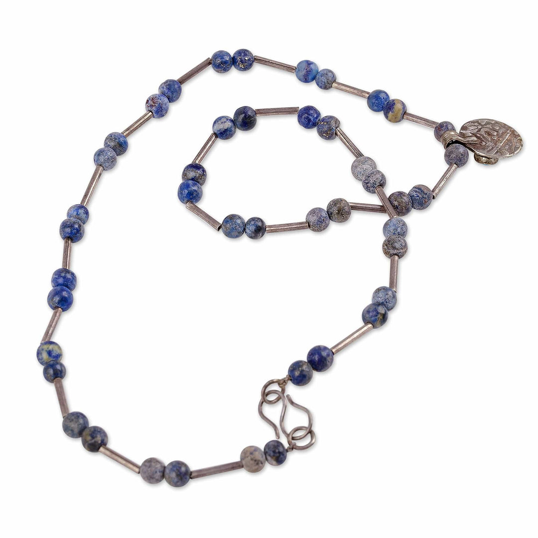 Lapis Lazuli and Recon Turquoise Station Pendant Necklace - Royal Ancestry