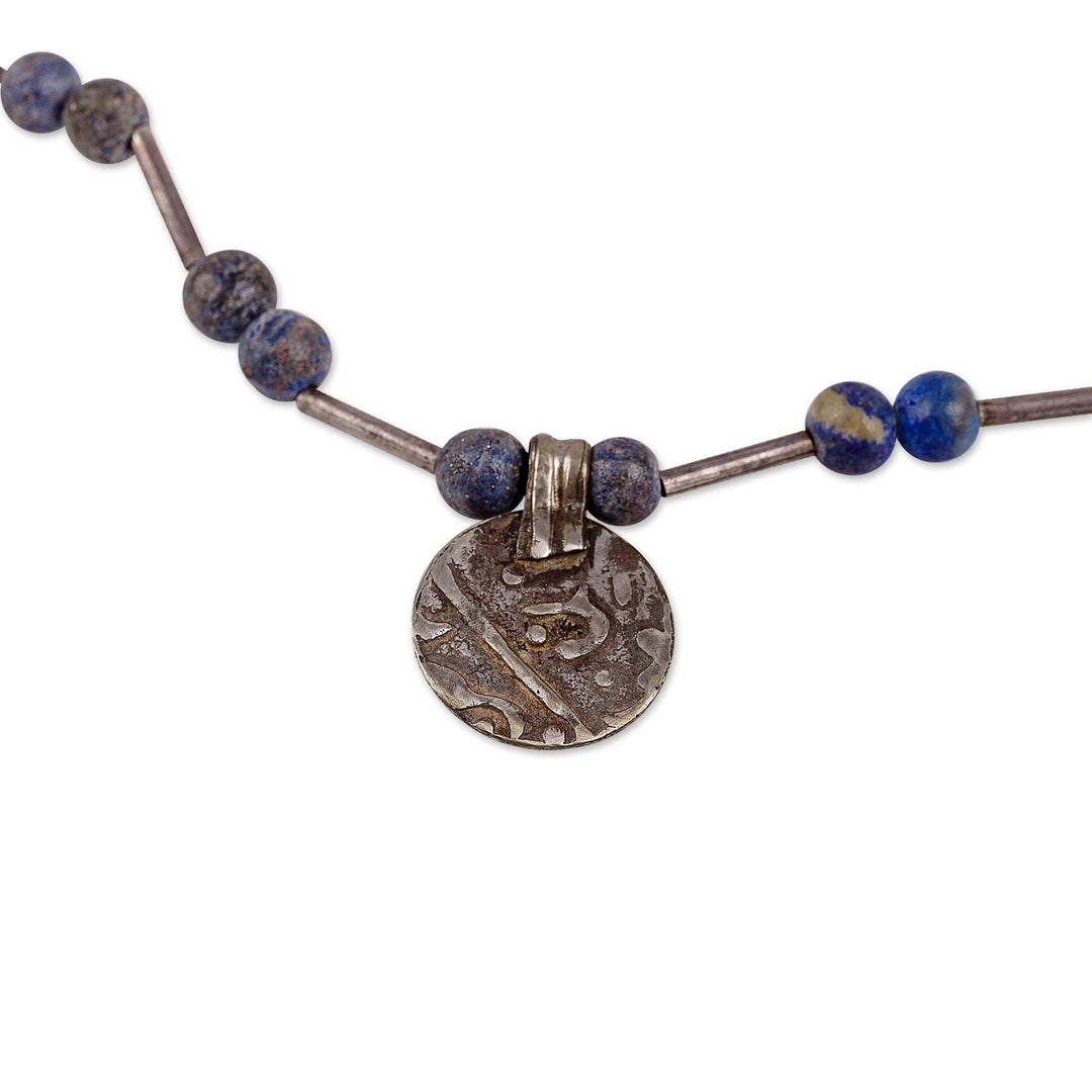 Lapis Lazuli and Recon Turquoise Station Pendant Necklace - Royal Ancestry