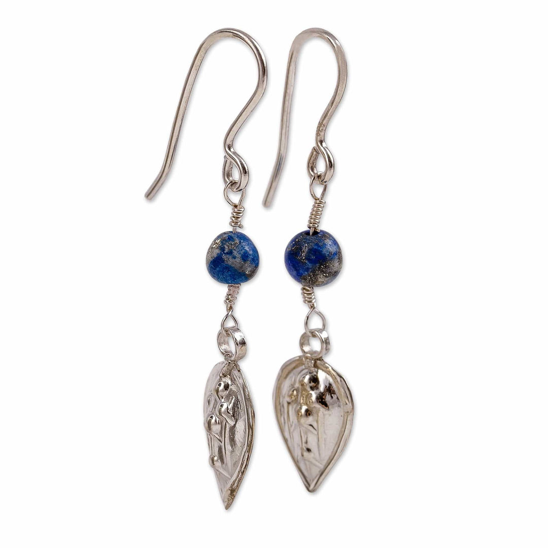 Classic Polished Natural Lapis Lazuli Dangle Earrings - True Shield