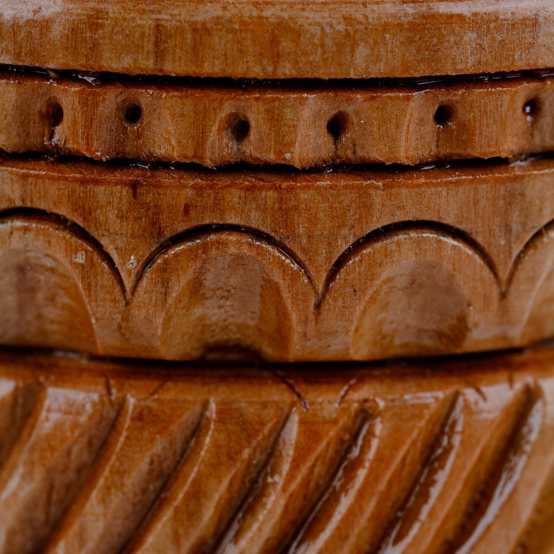 Wood Pencil Holder Hand-Carved in Traditional Uzbek Style - Khorezm