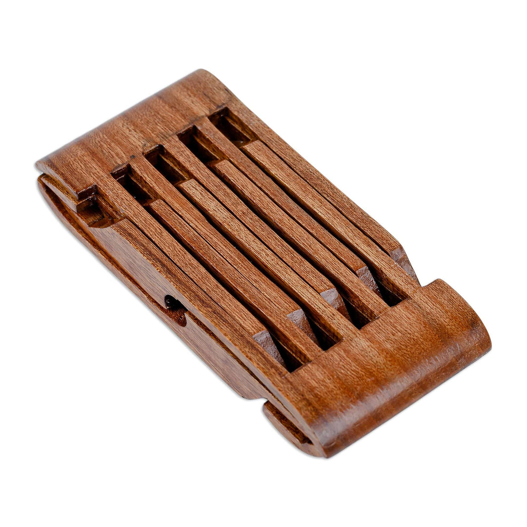 Hand-Carved Folding Wood Book Stand Shaped like a Lavh - Tales from the Silk Road