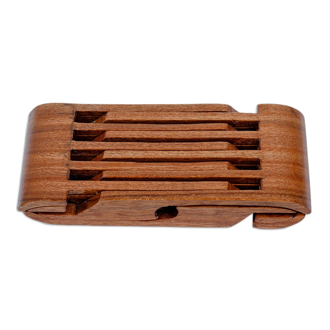 Hand-Carved Folding Wood Book Stand Shaped like a Lavh - Tales from the Silk Road