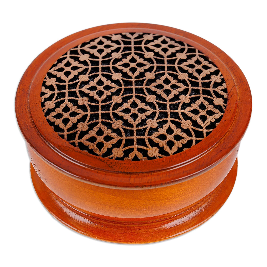 Polished Traditional Patterned Walnut Wood Jewelry Box - Palace Triumph