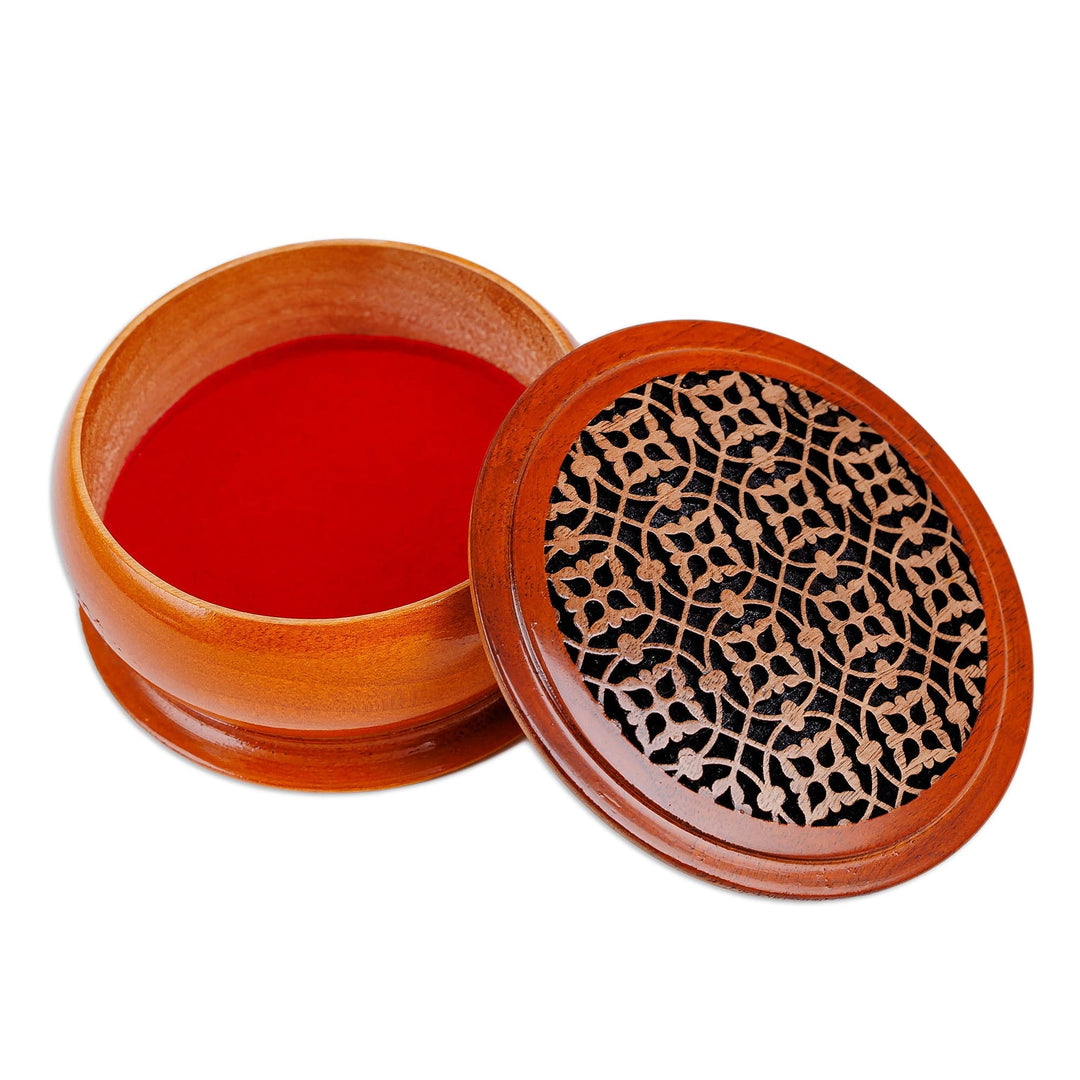 Polished Traditional Patterned Walnut Wood Jewelry Box - Palace Triumph