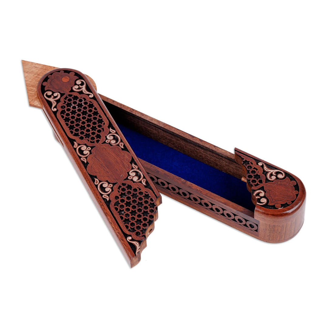 Oblong-Shaped Classic Walnut Wood Puzzle Box in Brown - Palace Secrets