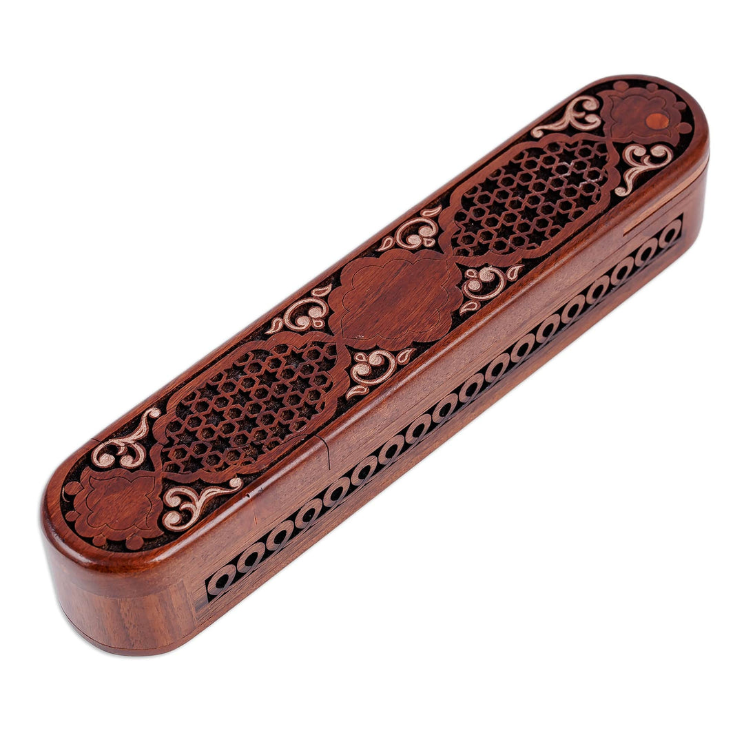 Oblong-Shaped Classic Walnut Wood Puzzle Box in Brown - Palace Secrets