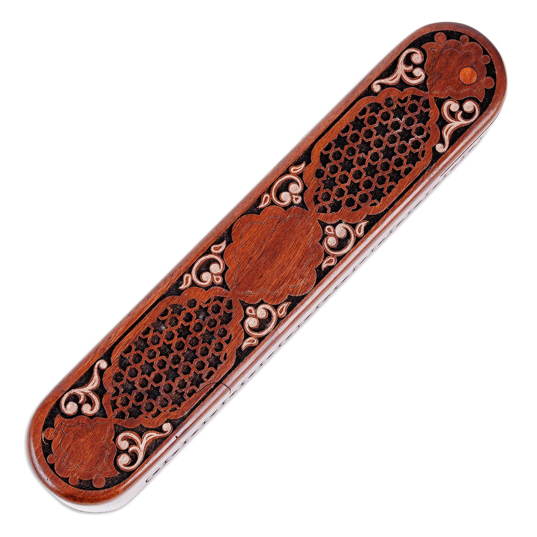 Oblong-Shaped Classic Walnut Wood Puzzle Box in Brown - Palace Secrets