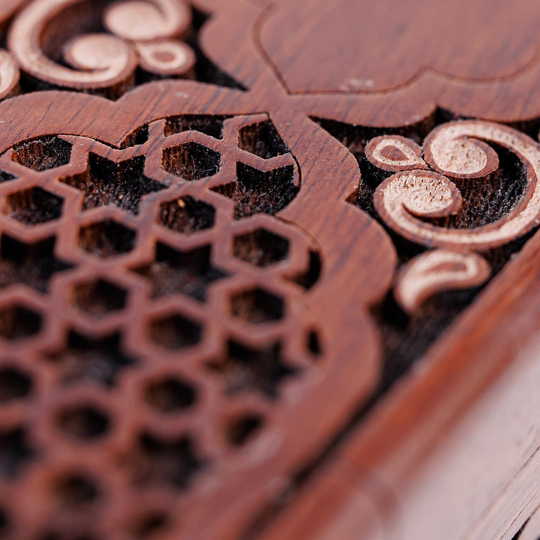 Oblong-Shaped Classic Walnut Wood Puzzle Box in Brown - Palace Secrets