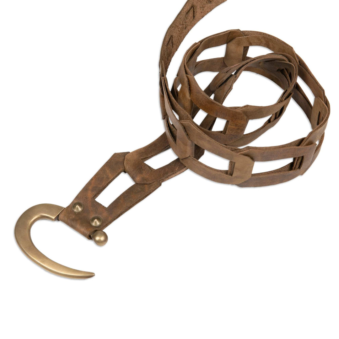 Adjustable Leather Belt in Brown with Iron Hook Buckle - Fantastic Woman in Brown