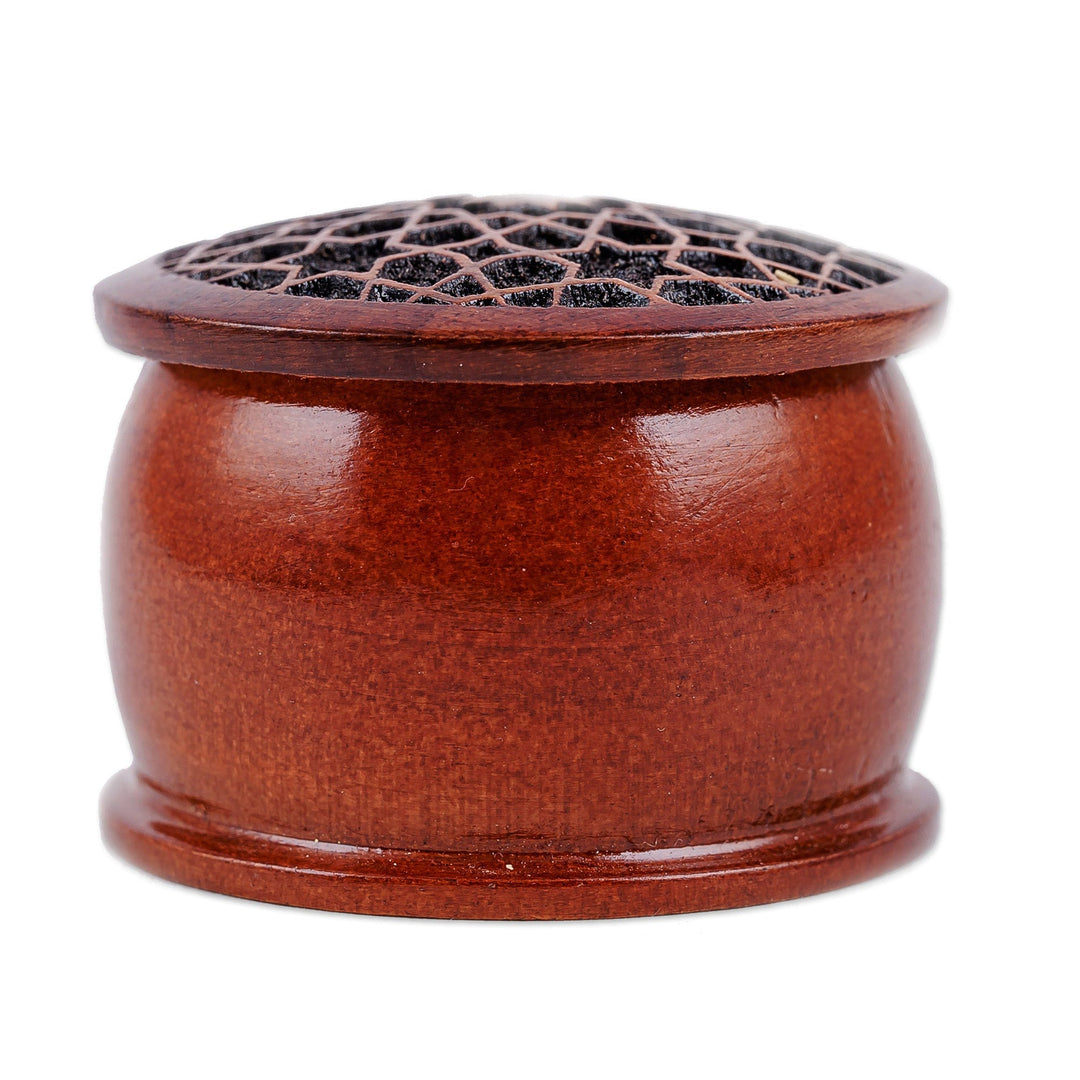 Handcrafted Star-Patterned Mini Walnut Wood Ring Box - Samarkand Essence
