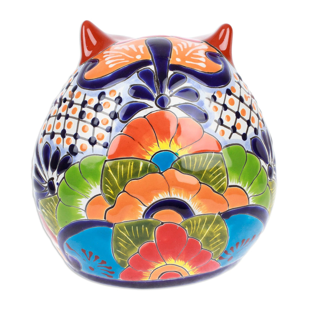 Owl-Themed Floral Hand-Painted Ceramic Sculpture - Mystic Sweetie