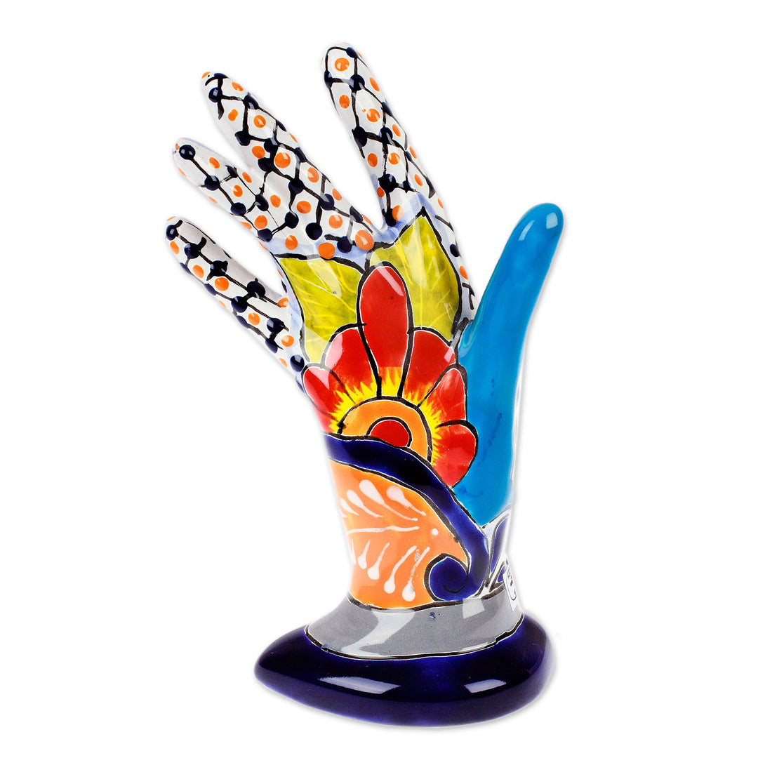 Hacienda-Themed Hand-Shaped Ceramic Jewelry Holder - Precious Customs