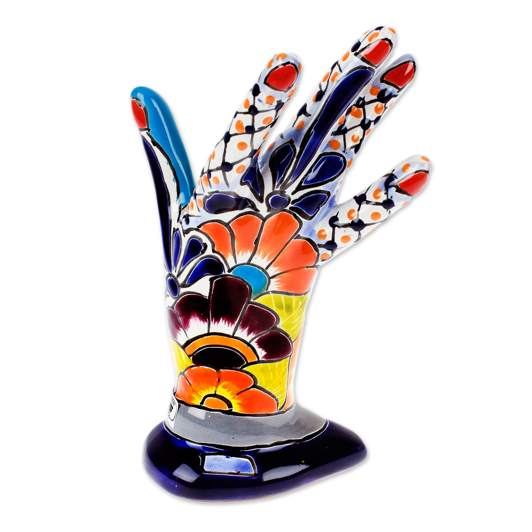 Hacienda-Themed Hand-Shaped Ceramic Jewelry Holder - Precious Customs