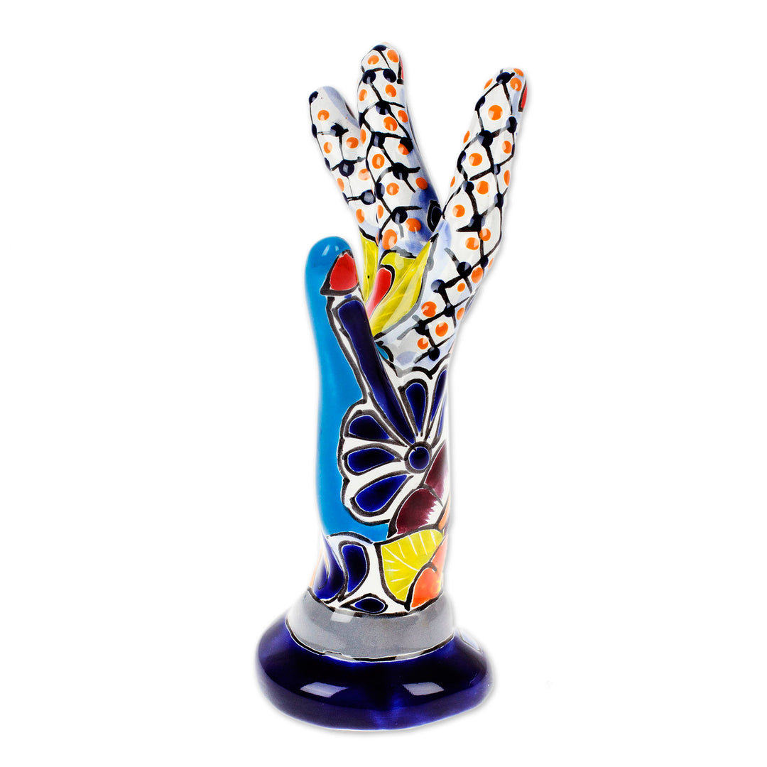 Hacienda-Themed Hand-Shaped Ceramic Jewelry Holder - Precious Customs